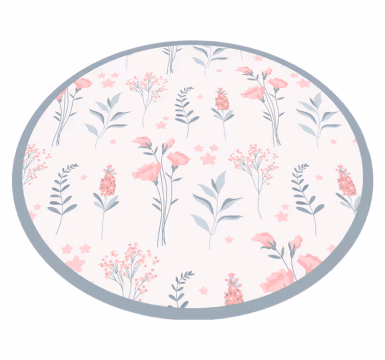 Kukkiva elegantti kuvio kukka vinyylimatto - Tenstickers