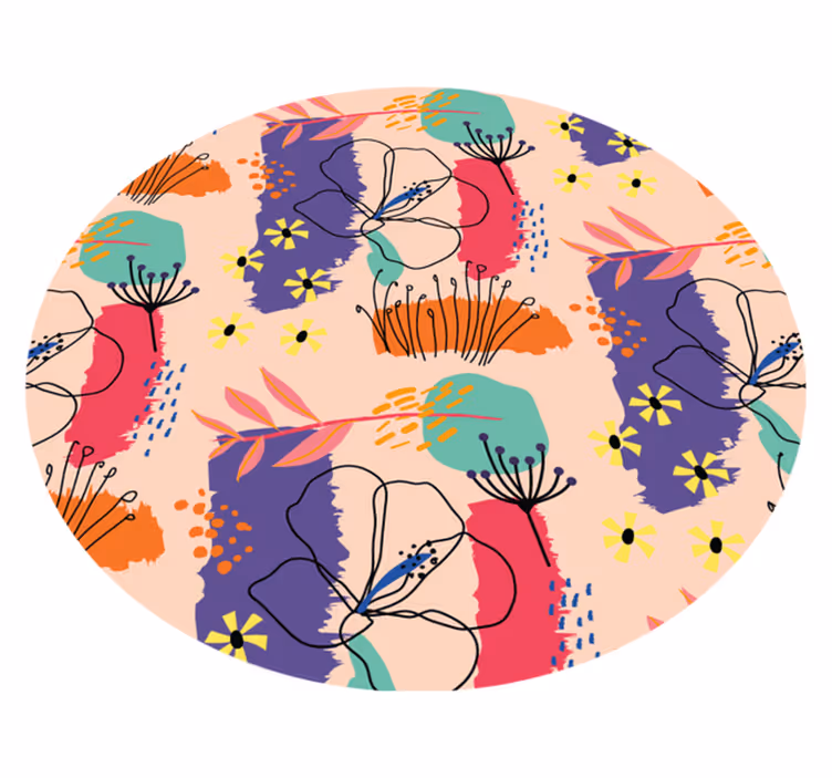 Kirkkaita kukka-aiheita kukat ja kasvit vinyylimatto - Tenstickers