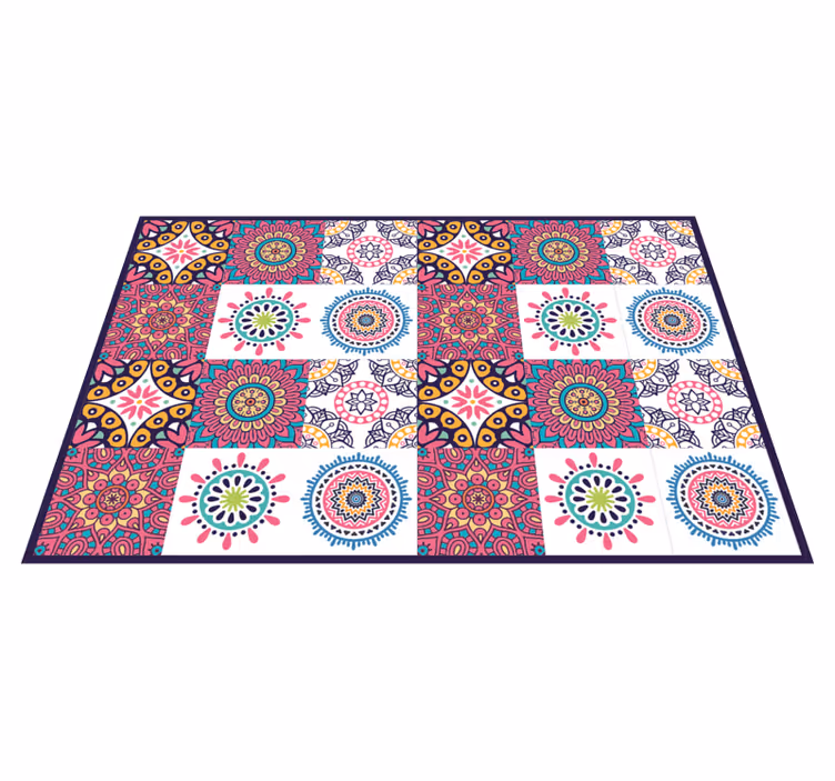 Moderni värikäs mandala vinyylimatto keittiöön - Tenstickers