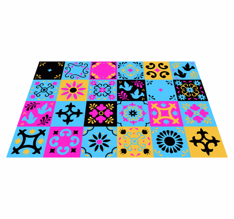 Värikäs kuviomosaiikki mosaiikki vinyylimatto - Tenstickers