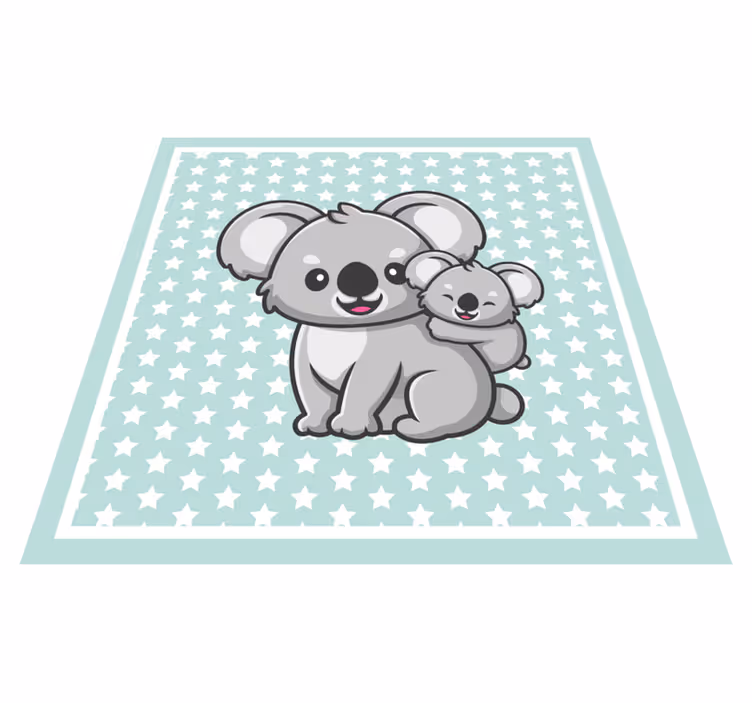 Koala äiti lapsen kanssa eläin vinyylimatto - Tenstickers