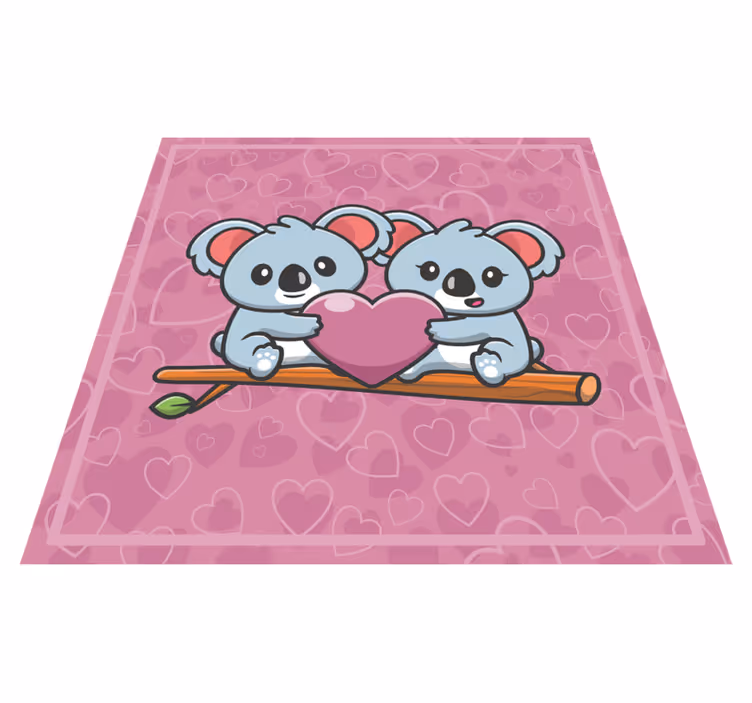 Koala rakkaus sydän lastenhuone vinyylimatto - Tenstickers