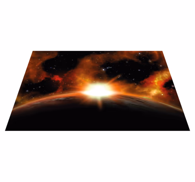 Taivaallinen auringonnousun hehku tähti vinyylimatto - Tenstickers