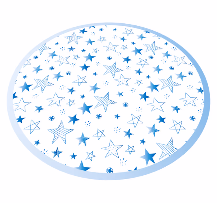 Tähtikirkas sininen kuvio vauvan huoneen vinyylimatto - Tenstickers