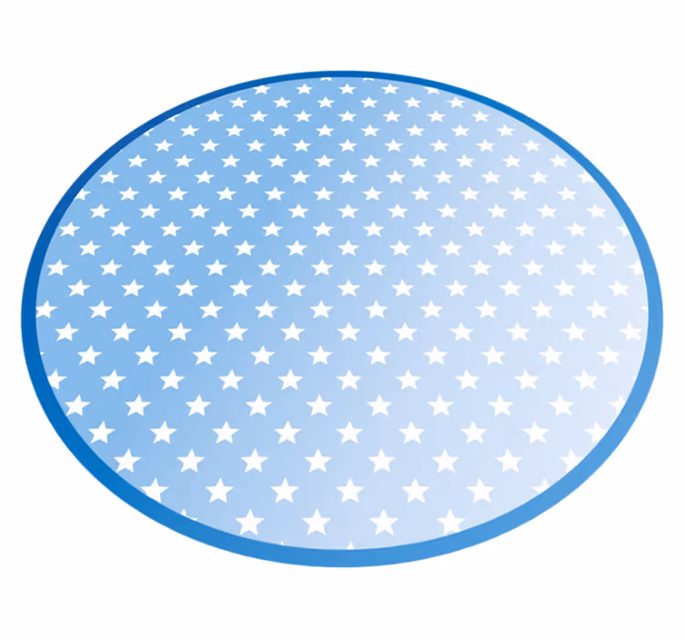 Sininen pyöreä kuvio tähti vinyylimatto - Tenstickers