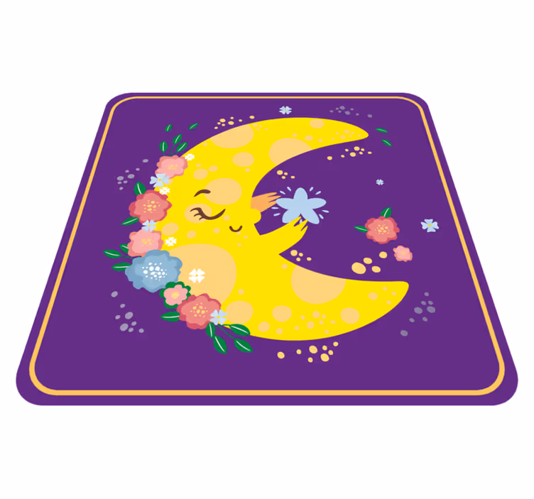 Kuu ja tähdet suunnittelu neliö vinyylimatto - Tenstickers