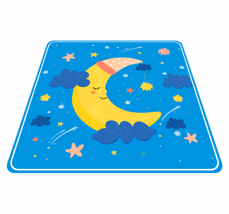 Hymyilevä kuu tähti vinyylimatto - Tenstickers