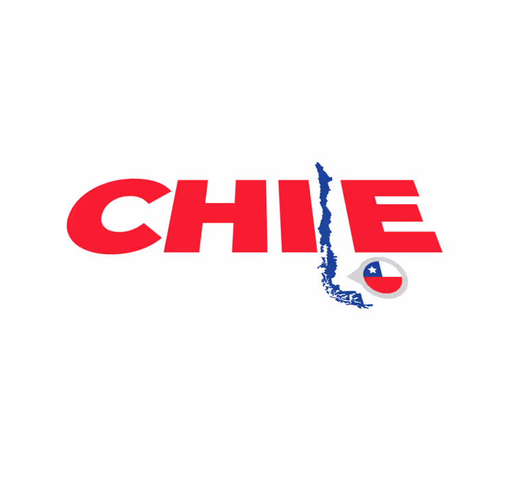 Chilen kartta lauseke vinyylimatto - Tenstickers