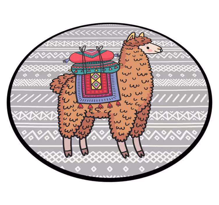 Laama satulan kanssa vinyylimatto - Tenstickers