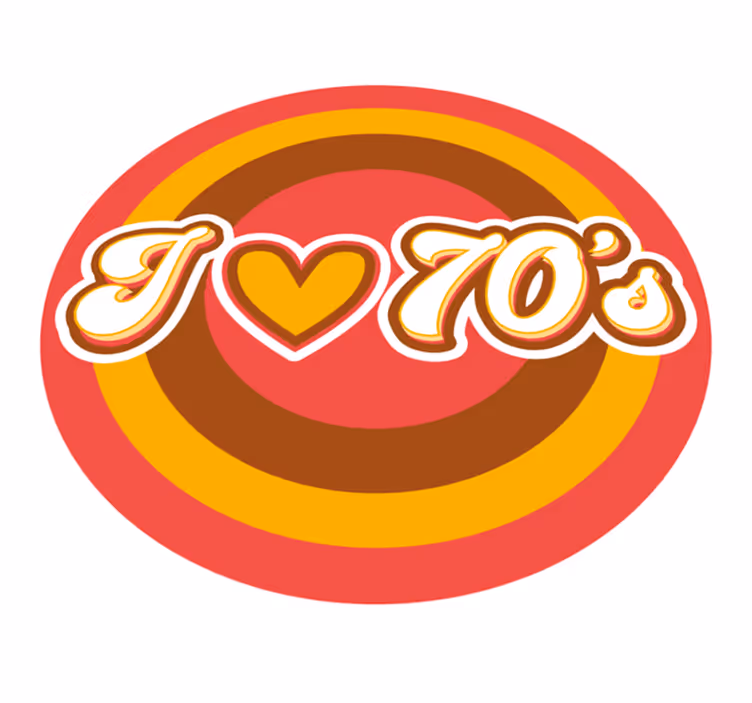 Retro rakkaussymboli vintage vinyylimatto - Tenstickers