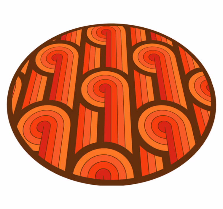 Raidalliset muodot vinyylimatto retro - Tenstickers