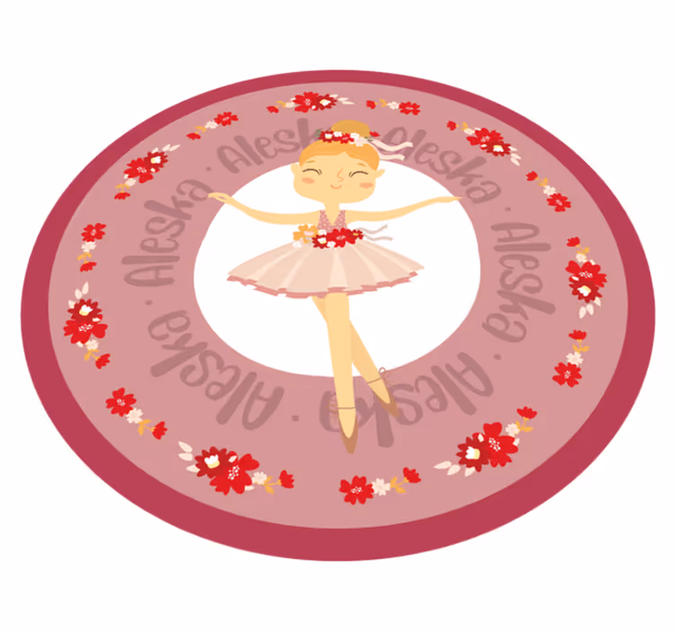 Hauska ballerina prinsessa nimi vinyylimatto - Tenstickers