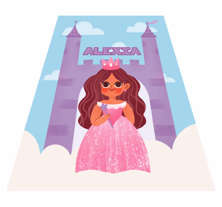 Suloinen prinsessa taikuilla ihmeillä nimi vinyylimatto - Tenstickers