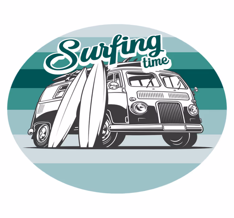 Klassinen vintage-pakettiauto vinyylimatto olohuoneeseen - Tenstickers