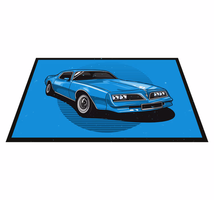 Sininen vinyylimatto klassinen sininen auto - Tenstickers