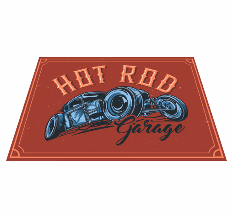 Hot rod -autokonsepti vinyylimatto olohuoneeseen - Tenstickers
