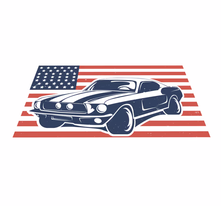 Amerikkalainen legenda lihas auto vinyylimatto olohuoneeseen - Tenstickers