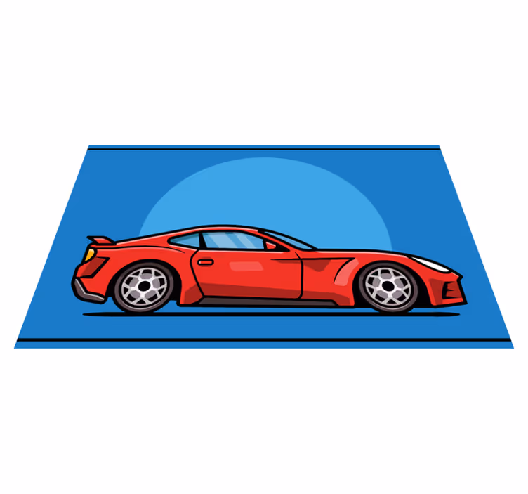Punainen urheiluauto teinin vinyylimatto - Tenstickers