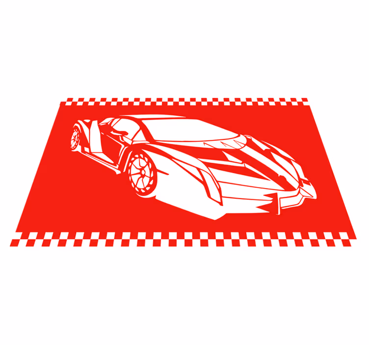 Kilpa-autoteema teinin vinyylimatto - Tenstickers