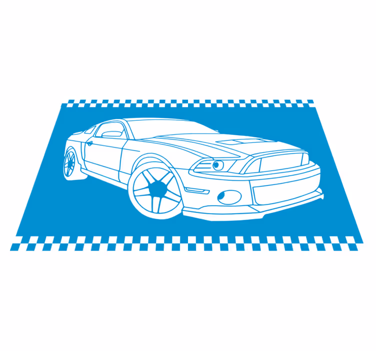 Kilpa-auton ääriviivat tie vinyylimatto - Tenstickers