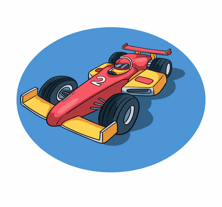 Nopea kilpa-auto vinyylimatto retro - Tenstickers