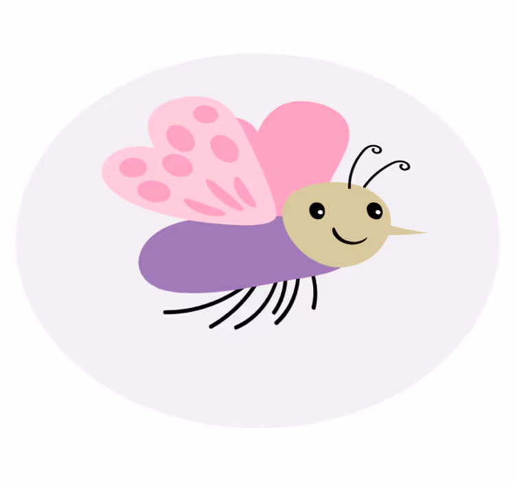 Söpö perhoshahmo lastenhuone vinyylimatto - Tenstickers