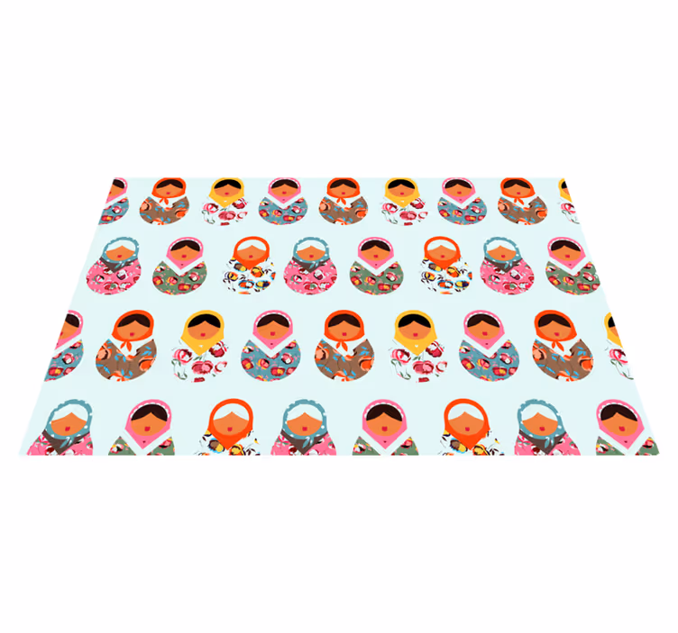 Värikkäät matryoshka-nuket etninen vinyylimatto - Tenstickers