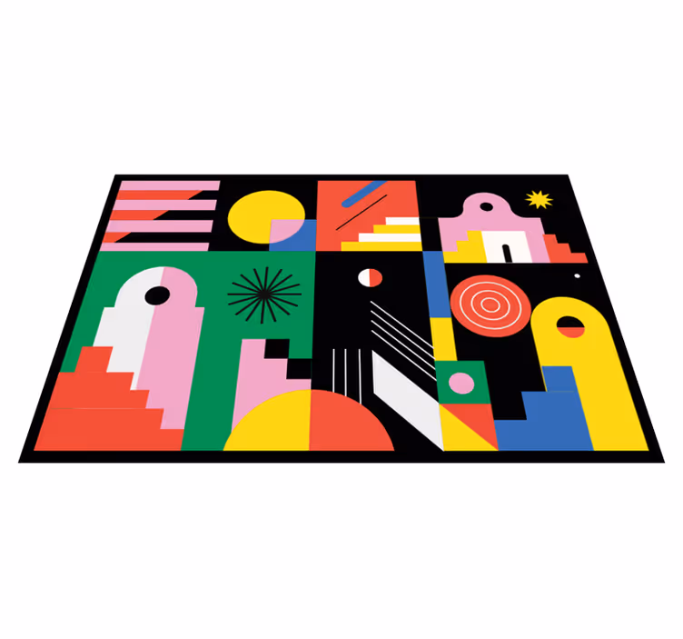 Rohkeita moderneja muotoja geometrinen vinyylimatto - Tenstickers