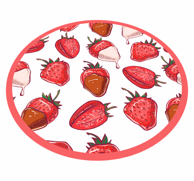 Makea mansikkaherkku pyöreä vinyylimatto - Tenstickers