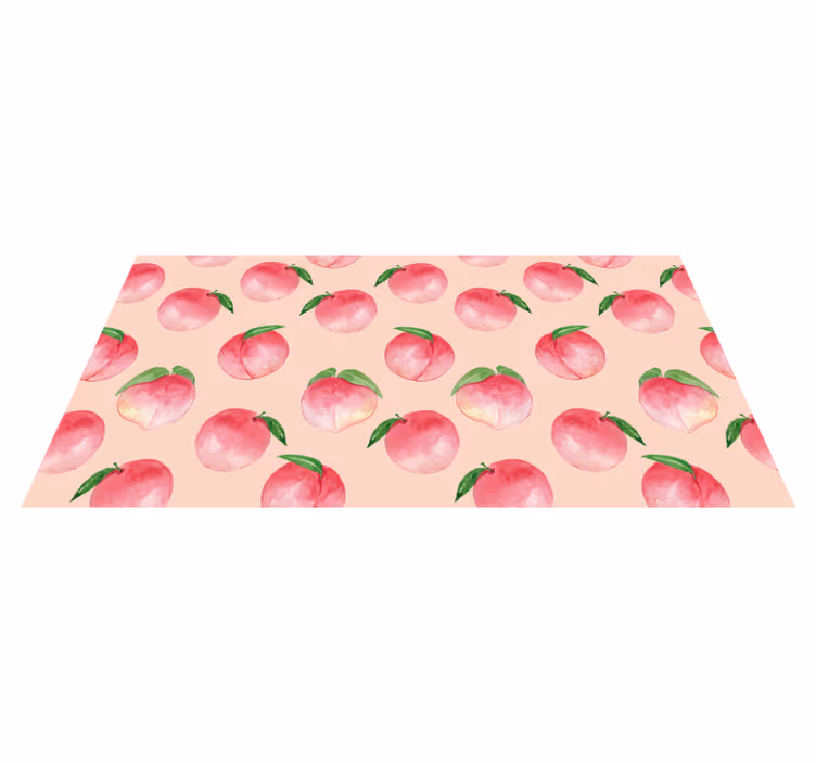 Persikankukkakuvio keittiön vinyylimatto - Tenstickers