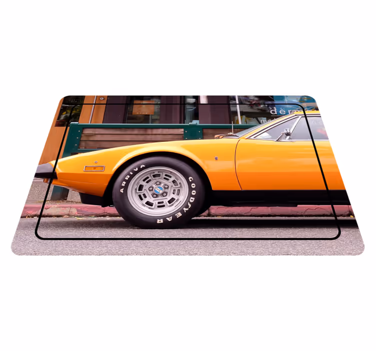 Vintage-urheiluauto vinyylimatto - Tenstickers