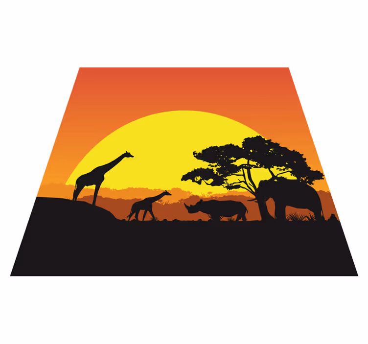 Afrikkalainen savanni moderni vinyylimatto - Tenstickers
