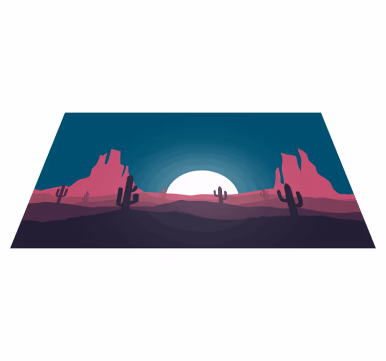 Aavikon auringonlaskun kohtaus luonto vinyylimatto - Tenstickers