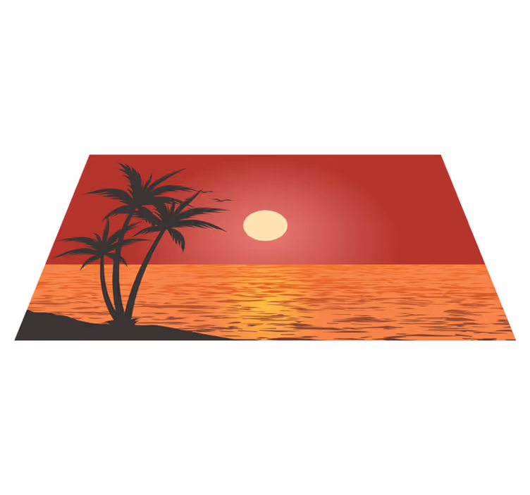 Trooppinen auringonlaskun maisema luonto vinyylimatto - Tenstickers