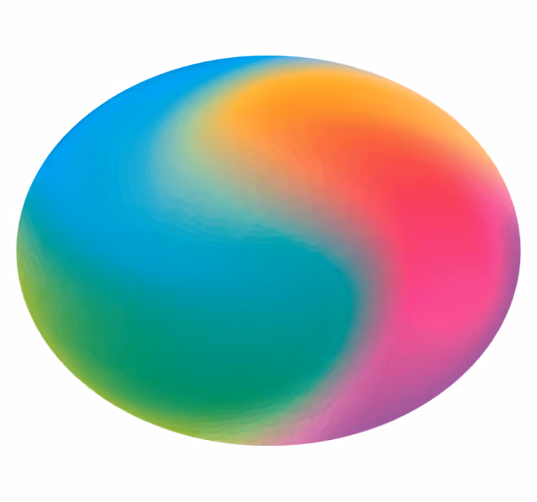 Värikäs liukuväripallo pyöreä vinyylimatto - Tenstickers