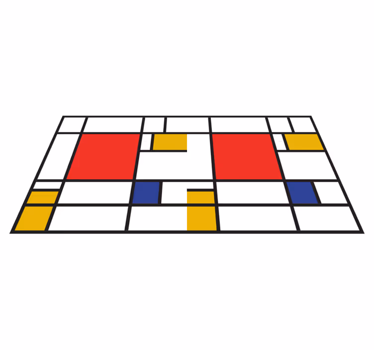 Värikkäitä geometrisia lohkoja moderni vinyylimatto - Tenstickers