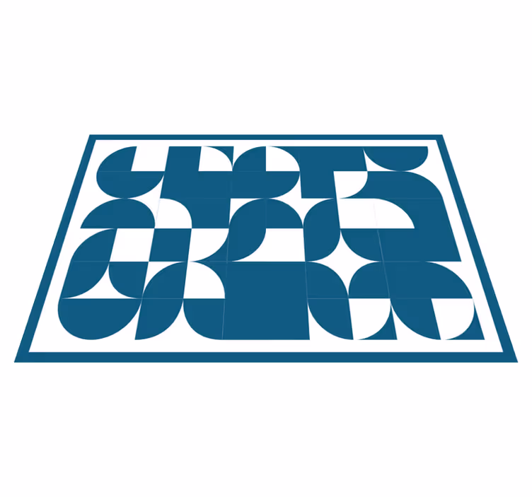 Sininen abstrakti motiivi geometrinen vinyylimatto - Tenstickers