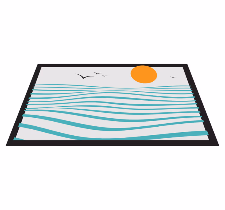 Auringonlaskun aallot moderni vinyylimatto - Tenstickers
