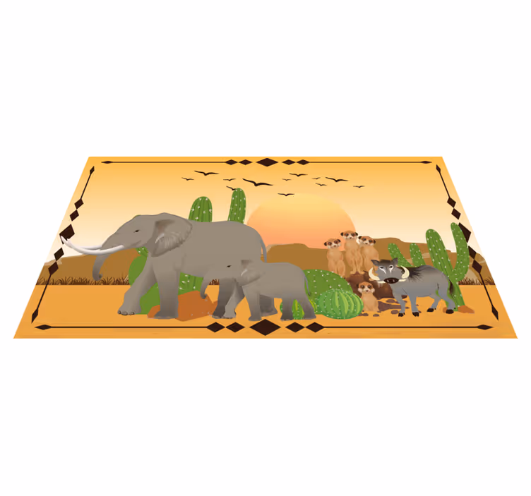 Hämärän norsuretkikunta luonto vinyylimatto - Tenstickers