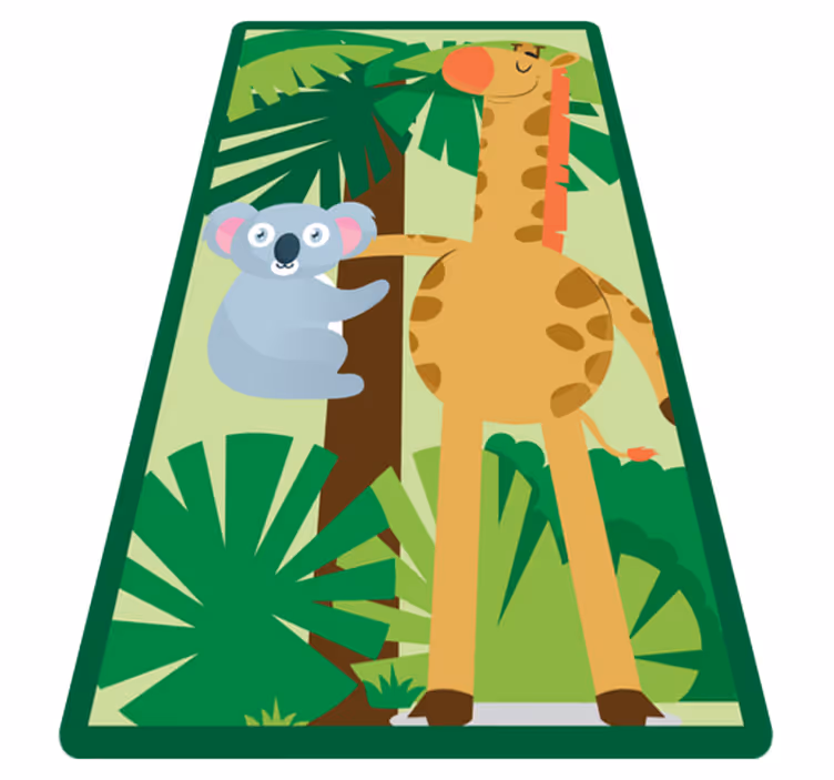 Koalas halaamassa kirahvia eläin vinyylimatto - Tenstickers