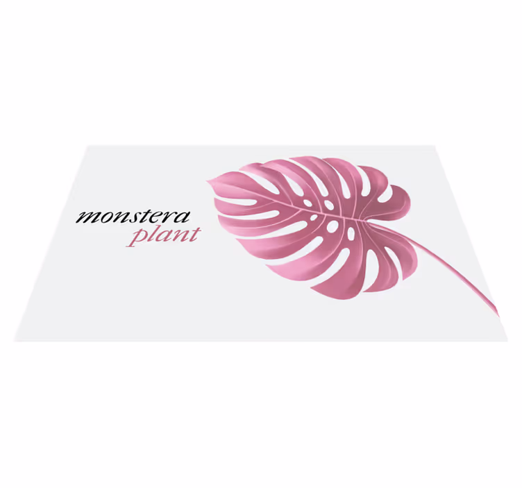 Vaaleanpunainen monstera-kasvi kukka vinyylimatto - Tenstickers