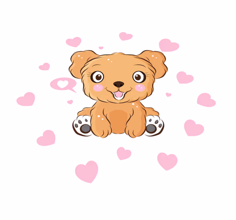 Söpö pieni koira kuva eläin vinyylimatto - Tenstickers