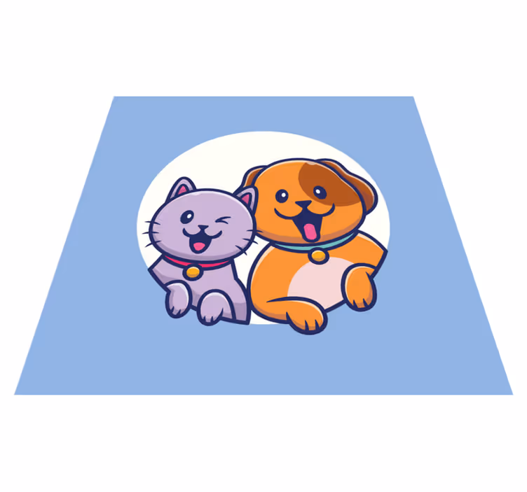 Söpö lemmikkikaksikko eläin vinyylimatto - Tenstickers
