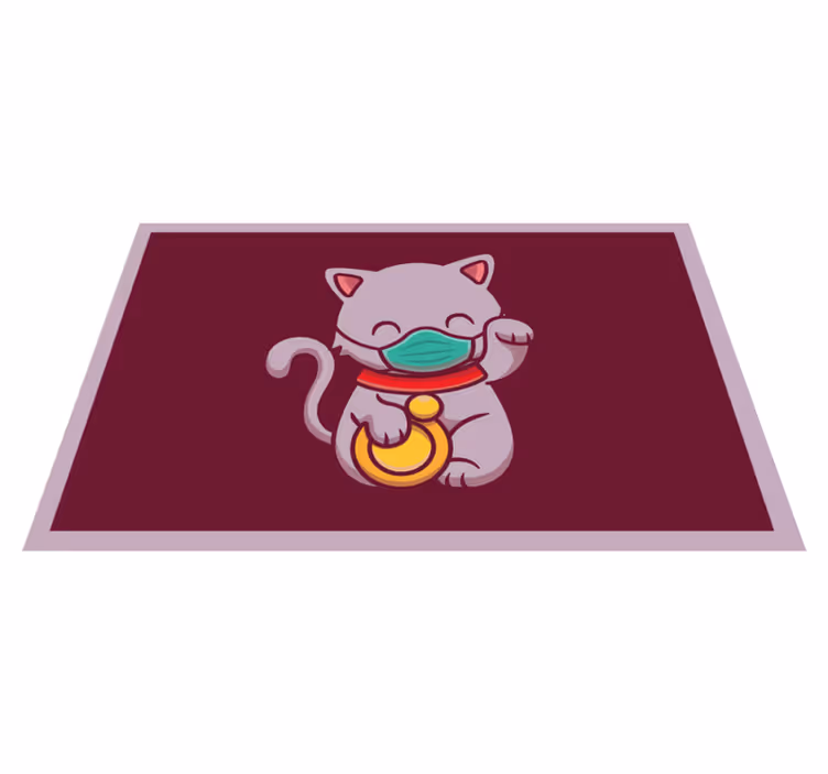 Kissa käyttää naamaria eläin vinyylimatto - Tenstickers