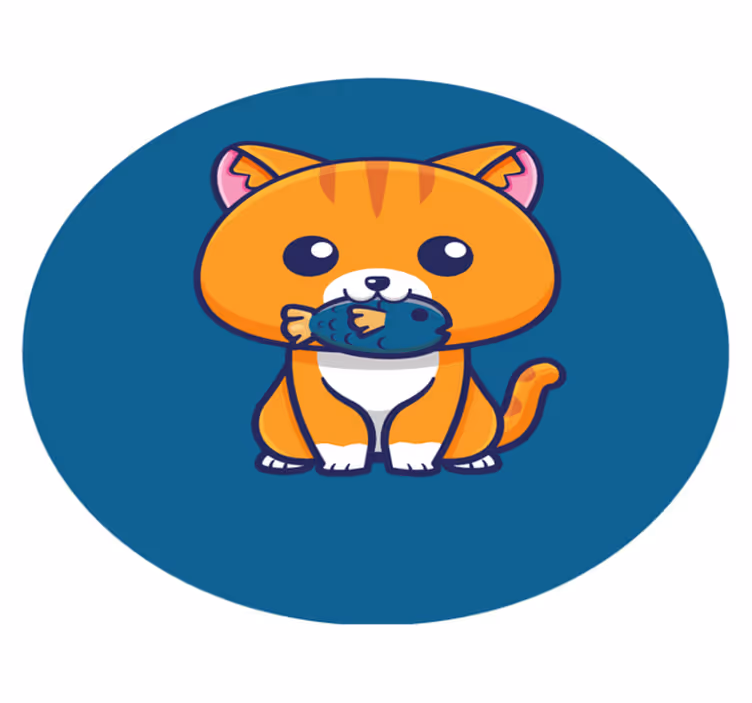 Sarjakuva kissan ympyrä eläin vinyylimatto - Tenstickers