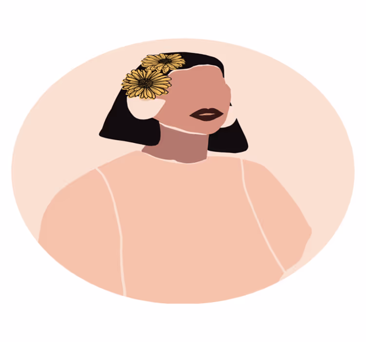 Kukka muotokuva kukat ja kasvit vinyylimatto - Tenstickers