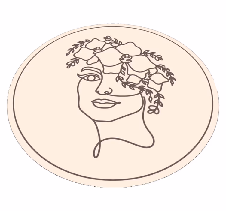 Kasvitieteellinen luonnoskuva pyöreä vinyylimatto - Tenstickers
