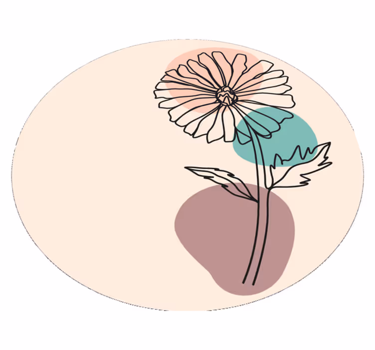 Elegantti kukkainen siluetti kukka vinyylimatto - Tenstickers