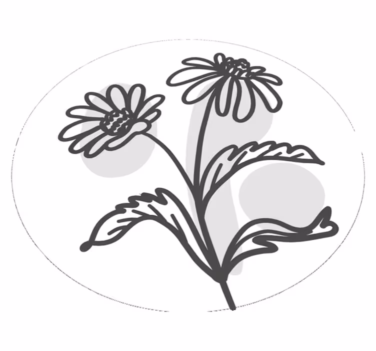 Tyylikäs kukka-aihe pyöreä vinyylimatto - Tenstickers