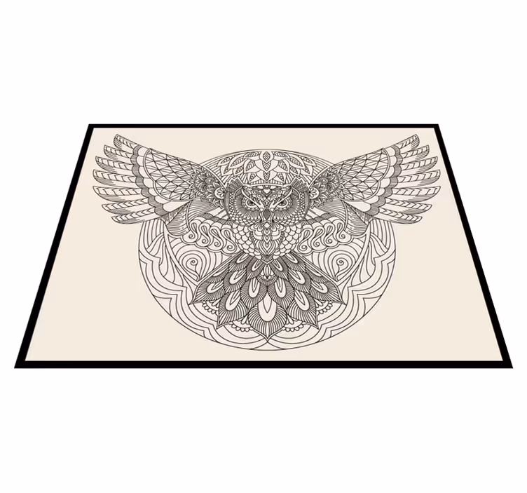 Elegantti pöllökuvio mandala vinyylimatto - Tenstickers